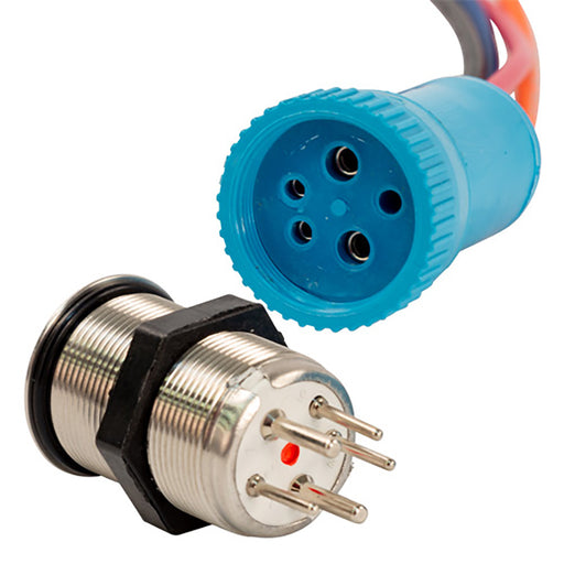 Bluewater 22mm Push Button Switch - Off/(On)/(On) Double Momentary Contact - Blue/Green/Red LED - 4' Lead [9059-2123-4]