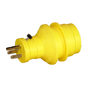 Charles 30 Amp to 15 Amp, 125V Hand Adapter - Yellow