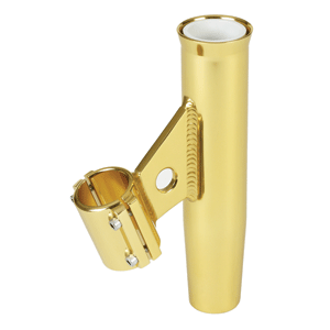 Lee's Clamp-On Rod Holder - Gold Aluminum - Vertical Mount - Fits 2.375&quot; O.D. Pipe