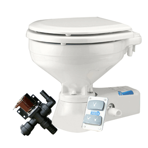 Jabsco 14&quot; Quiet Flush Electric Toilet - Freshwater