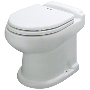 Dometic - SeaLand MasterFlush 8759  Standard Height Marine Toilet w/Macerator - White - 12V - Flush Electronic Switch