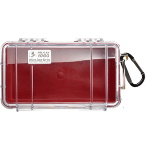 Pelican 1060 Micro Case w/Clear Lid - Red