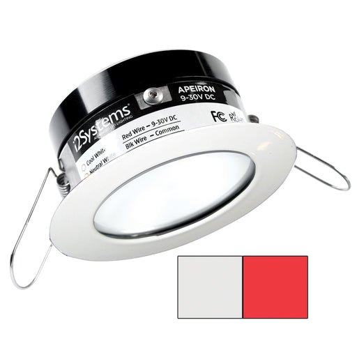 i2Systems Apeiron PRO A503 - 3W Spring Mount Light - Round - Cool White  Red - White Finish [A503-31AAG-H]