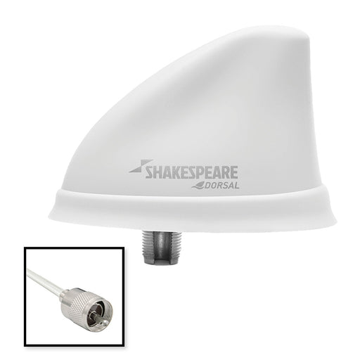 Shakespeare Dorsal Antenna White Low Profile 26 RGB Cable w/PL-259 [5912-DS-VHF-W]