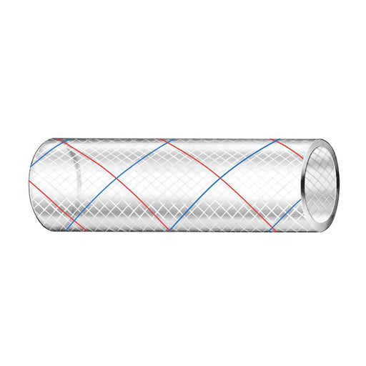 Trident Marine 34 x 50 Clear Reinforced PVC Hose Tubing Red  Blue Tracer 1620346