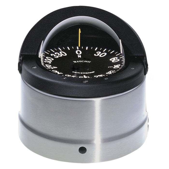 Ritchie DNP200 Navigator Compass  Binnacle Mount  Polished Stainless SteelBlack DNP200