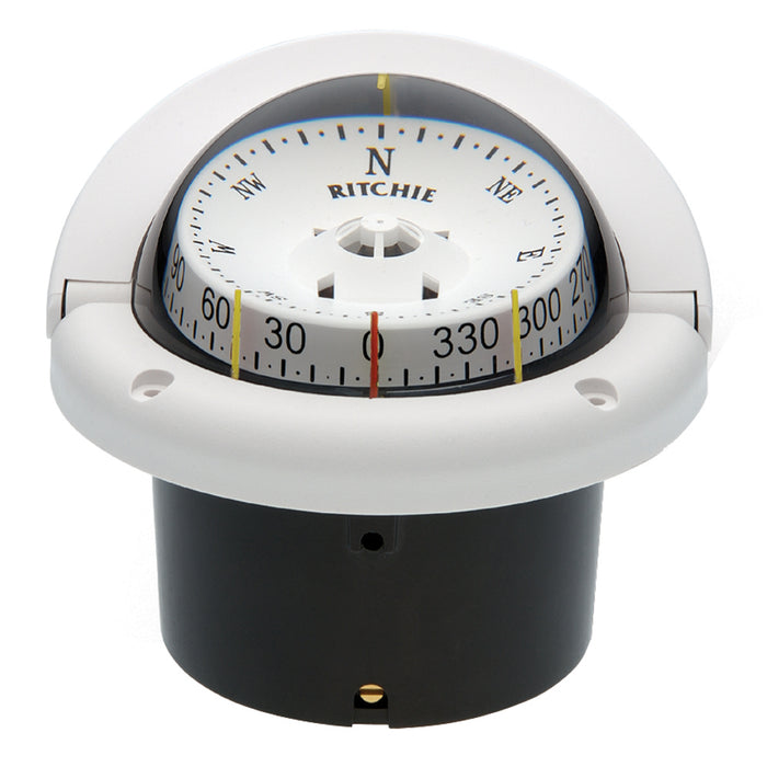 Ritchie HF743W Helmsman Compass  Flush Mount  White HF743W