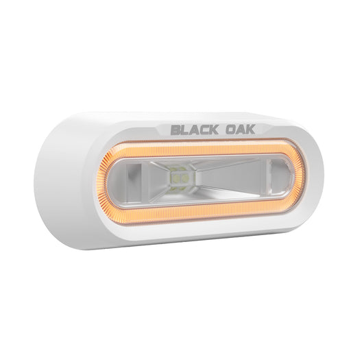 Black Oak Low Pro OffRoad Spreader Light  Bracket Mount  White Housing  Amber LED MLPSA