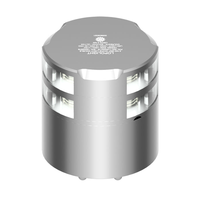 Lopolight 360 DoubleStacked 3nm Masthead Light  Silver Anodized 300112G2ST