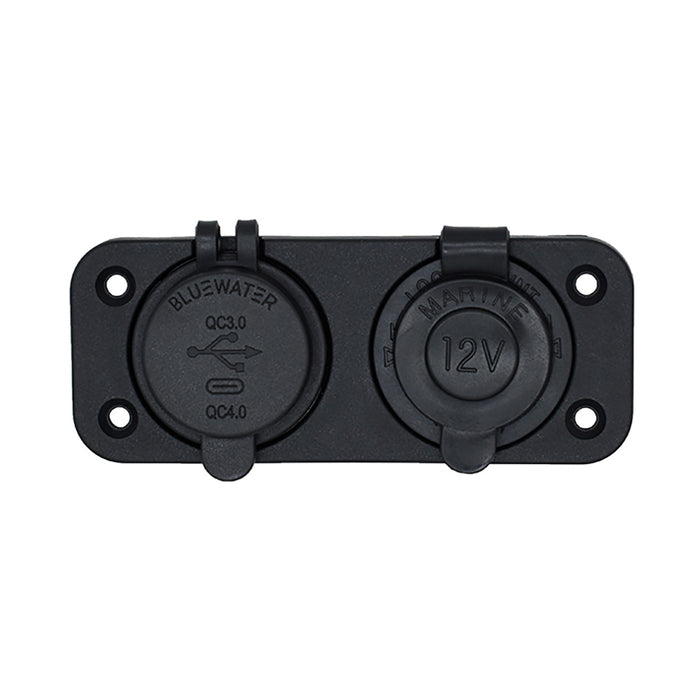Bluewater Dual USBUSBC 12V Combo Receptacle wPlate 30004011