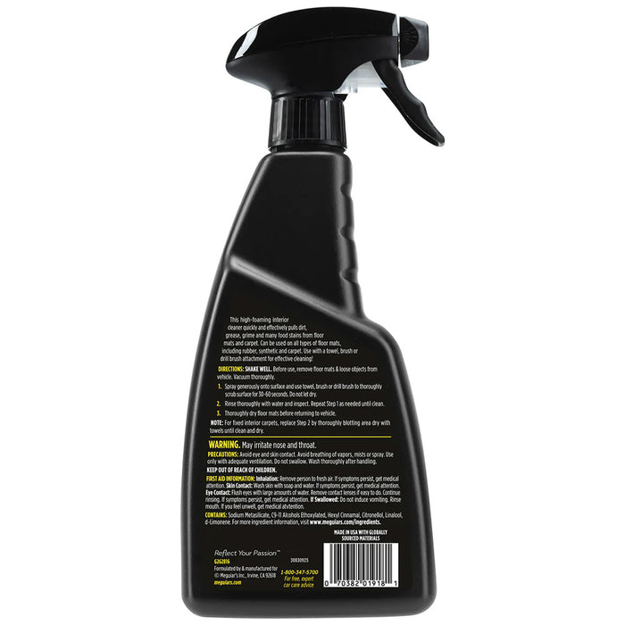 Meguiars Foaming Floor Mat  Carpet Cleaner  16oz G262816