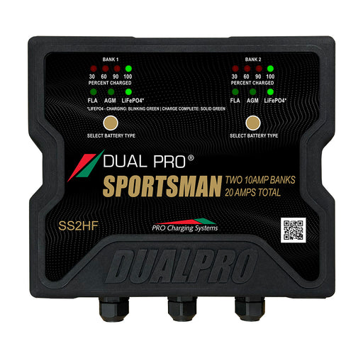 Dual Pro Sportsman Series HF Battery Charter  20 Amp  2 Bank SS2HF
