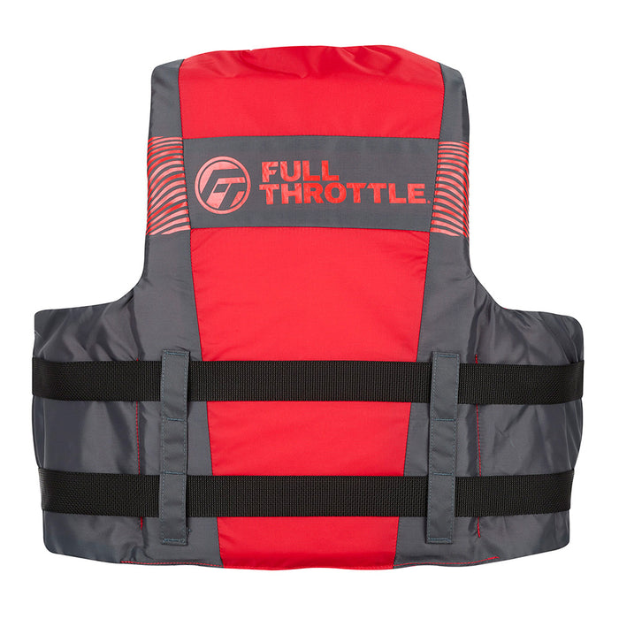 Full Throttle Adult Nylon Life Jacket  LXL  BlackRed 11220010005026