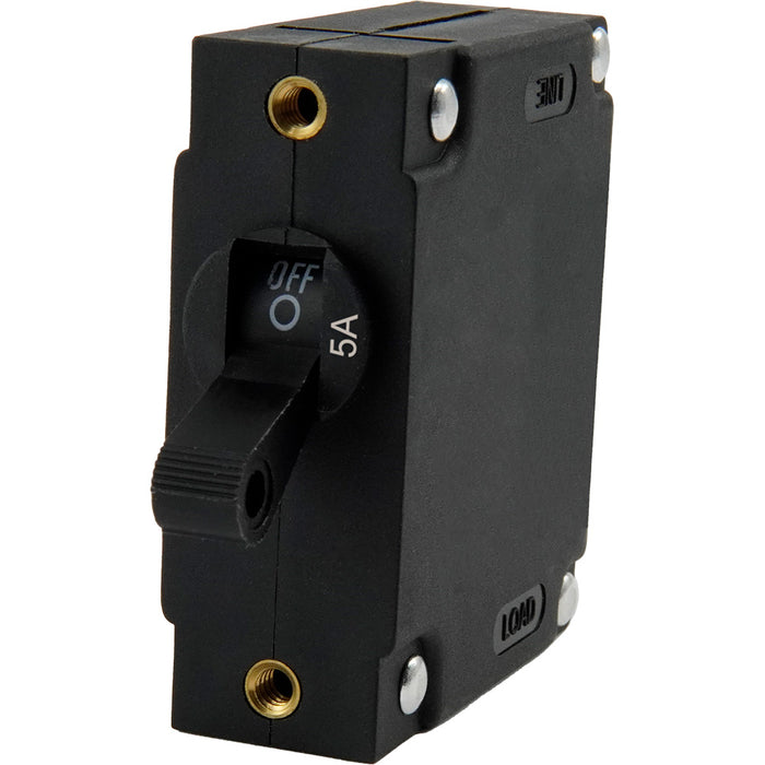 Egis A Series Black Toggle Panel Mount Circuit Breaker  Single Pole 5A 321105