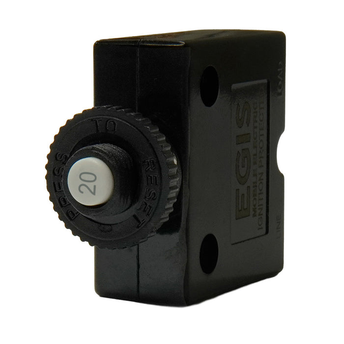 Egis 20A Push Button Panel Mount Circuit Breaker  Spade Terminal 471120