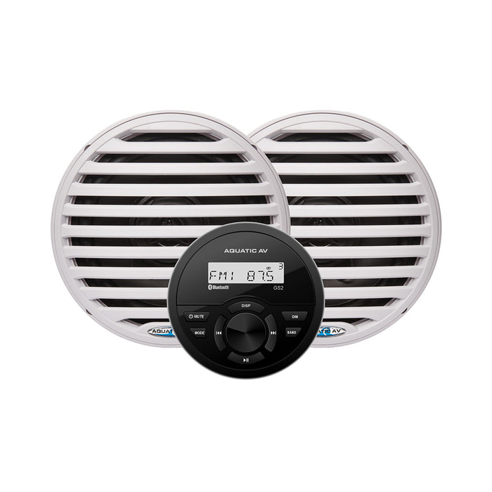 Aquatic AV GS2 Gauge Stereo  Pair of EC651 65 White Speakers CK303