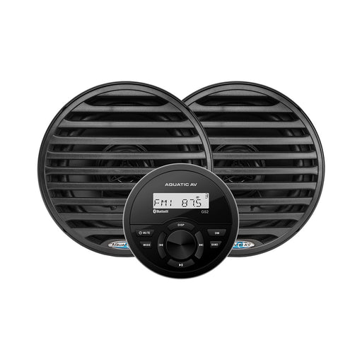 Aquatic AV GS2 Gauge Stereo  Pair of EC652 65 Black Speakers CK304
