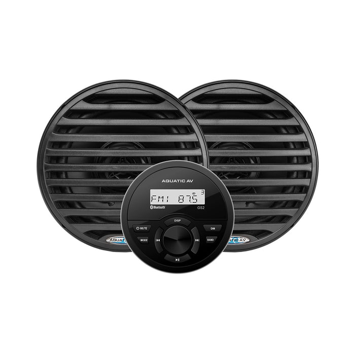 Aquatic AV GS2 Gauge Stereo  Pair of EC652 65 Black Speakers CK304