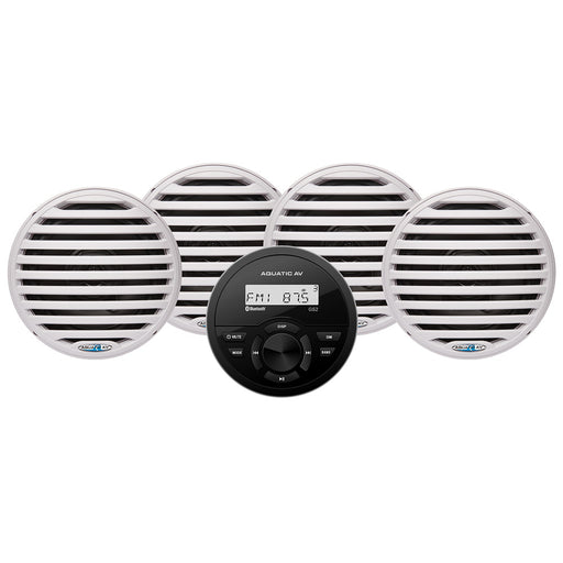 Aquatic AV GS2 Gauge Stereo  2 Pairs of EC651 65 White Speakers CK305