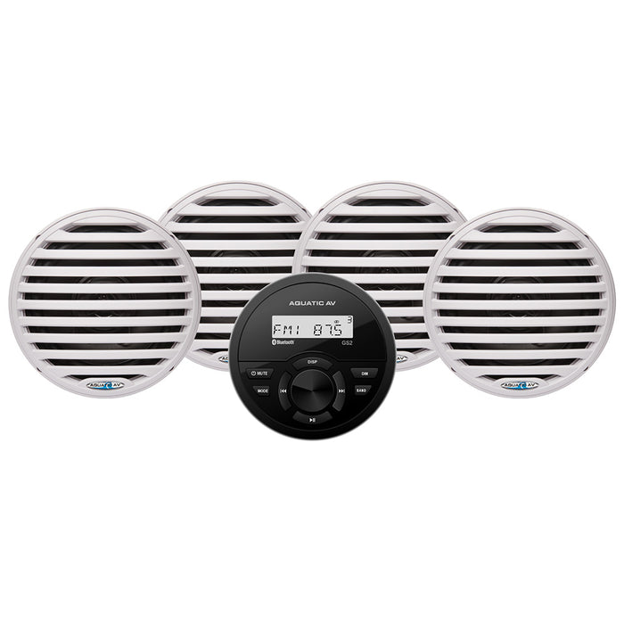 Aquatic AV GS2 Gauge Stereo  2 Pairs of EC651 65 White Speakers CK305