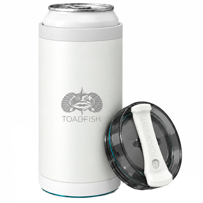 Toadfish SmartGrip 4in1 Can Cooler  12oz  White 1413