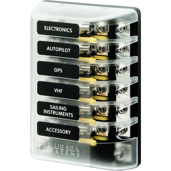 Blue Sea 5015 ST Glass Fuse Block wNegative Bus 5015