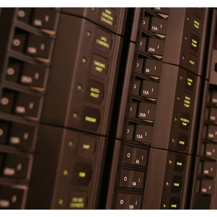 Blue Sea 7403 Single Pole Small Case 2 Flat Rocker Circuit Breaker    15 Amp 7403