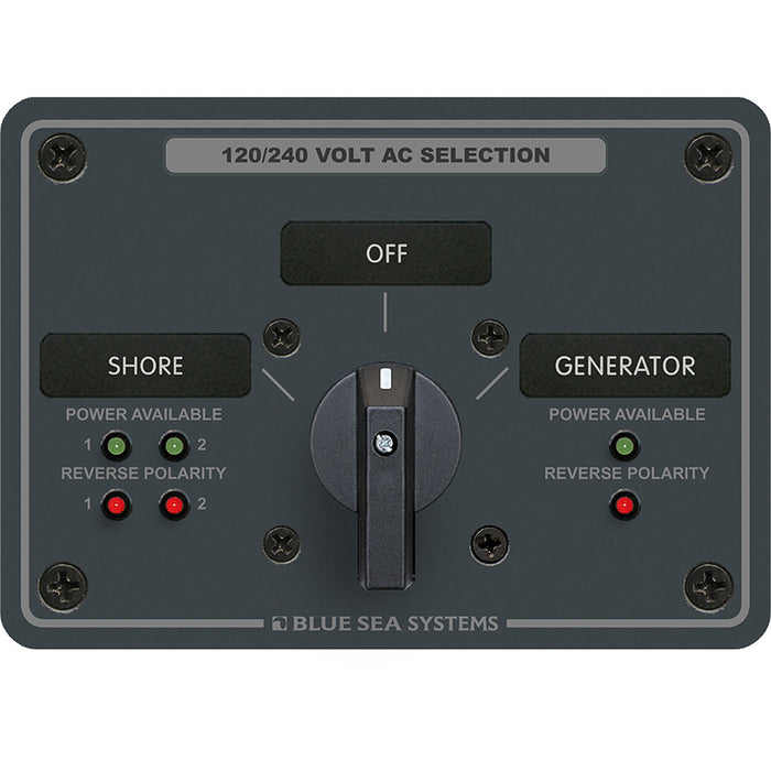 Blue Sea 8386 AC Rotary Switch Panel 30 Ampere 2 Positon  OFF 4 Pole 8386