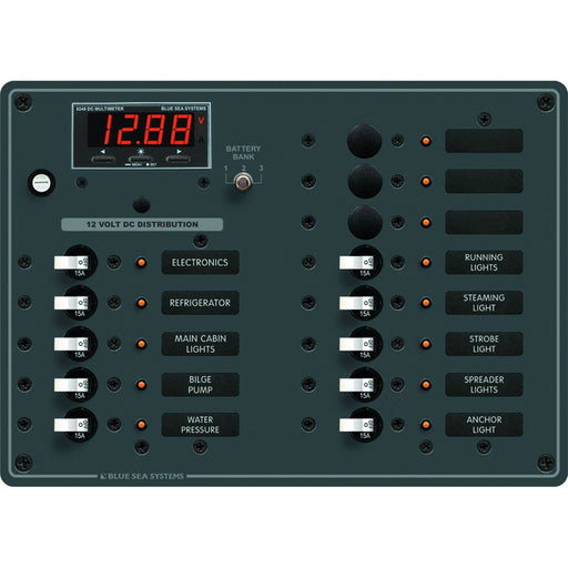Blue Sea 8403 DC Panel 13 Position w Multimeter 8403