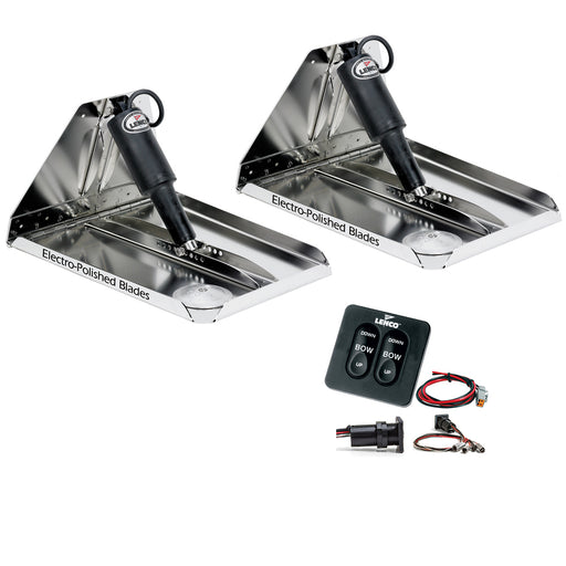 Lenco 16 x 12 Heavy Duty Performance Trim Tab Kit wStandard Tactile Switch Kit 12V RT16X12HD