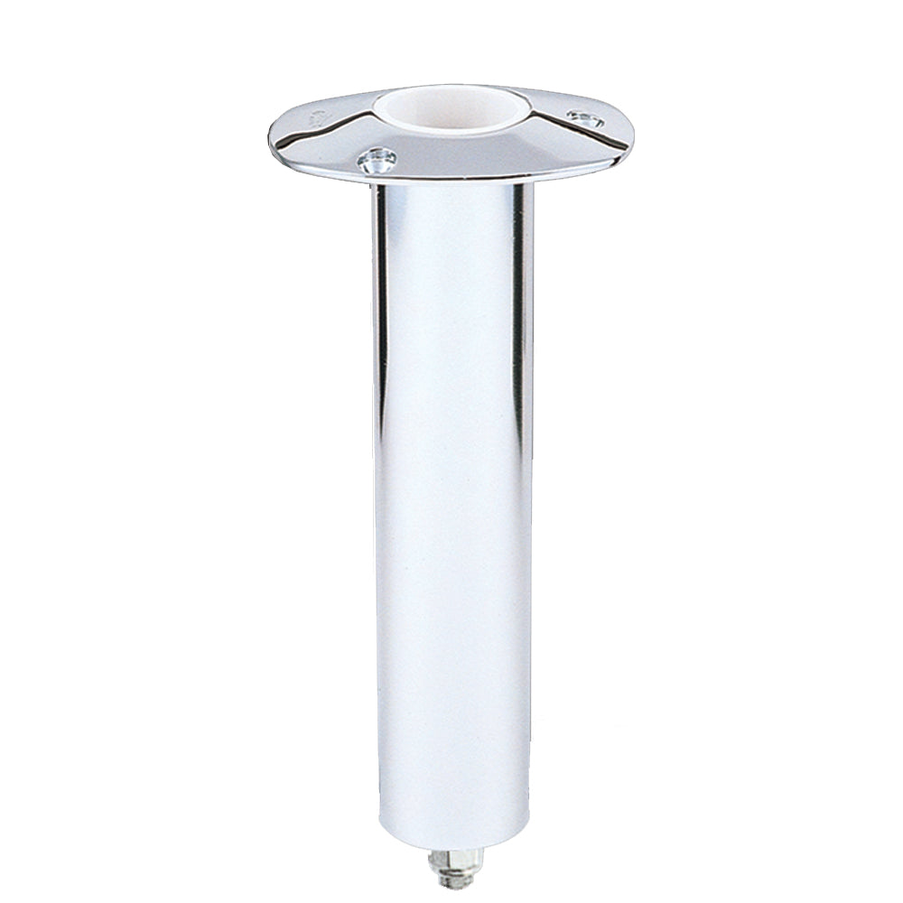 Lees 0 Degree Stainless Steel Swivel Base Flush Mount Rod Holder  Medium  2 OD X 65 Tube f Small Bent Butts RH5167V