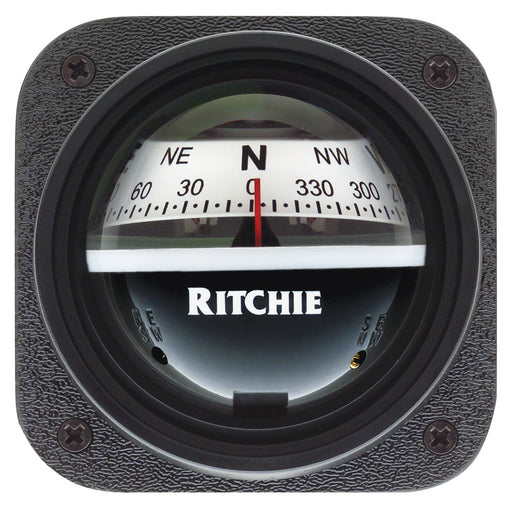 Ritchie V527 Kayak Compass  Bulkhead Mount  White Dial V527