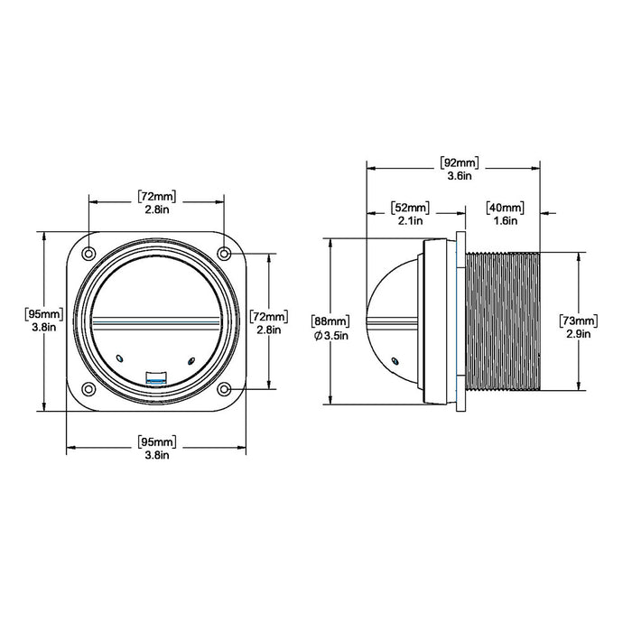 Ritchie V537W Explorer Compass  Bulkhead Mount  White Dial V537W