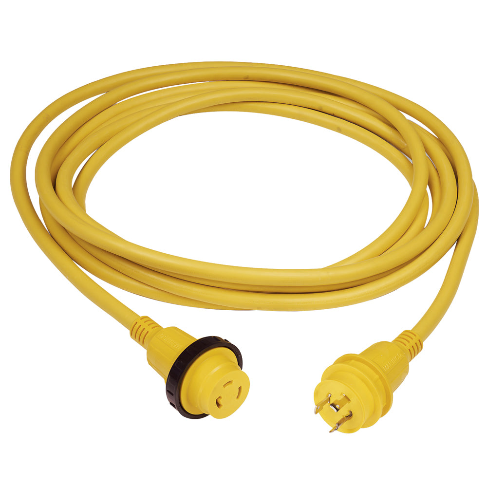 Marinco 30A 25 Molded Cordset  125V  Yellow 199117
