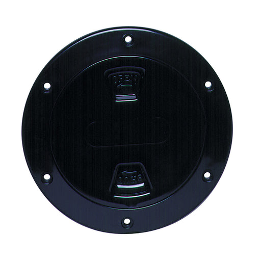 Beckson 4 Smooth Center ScrewOut Deck Plate  Black DP40B