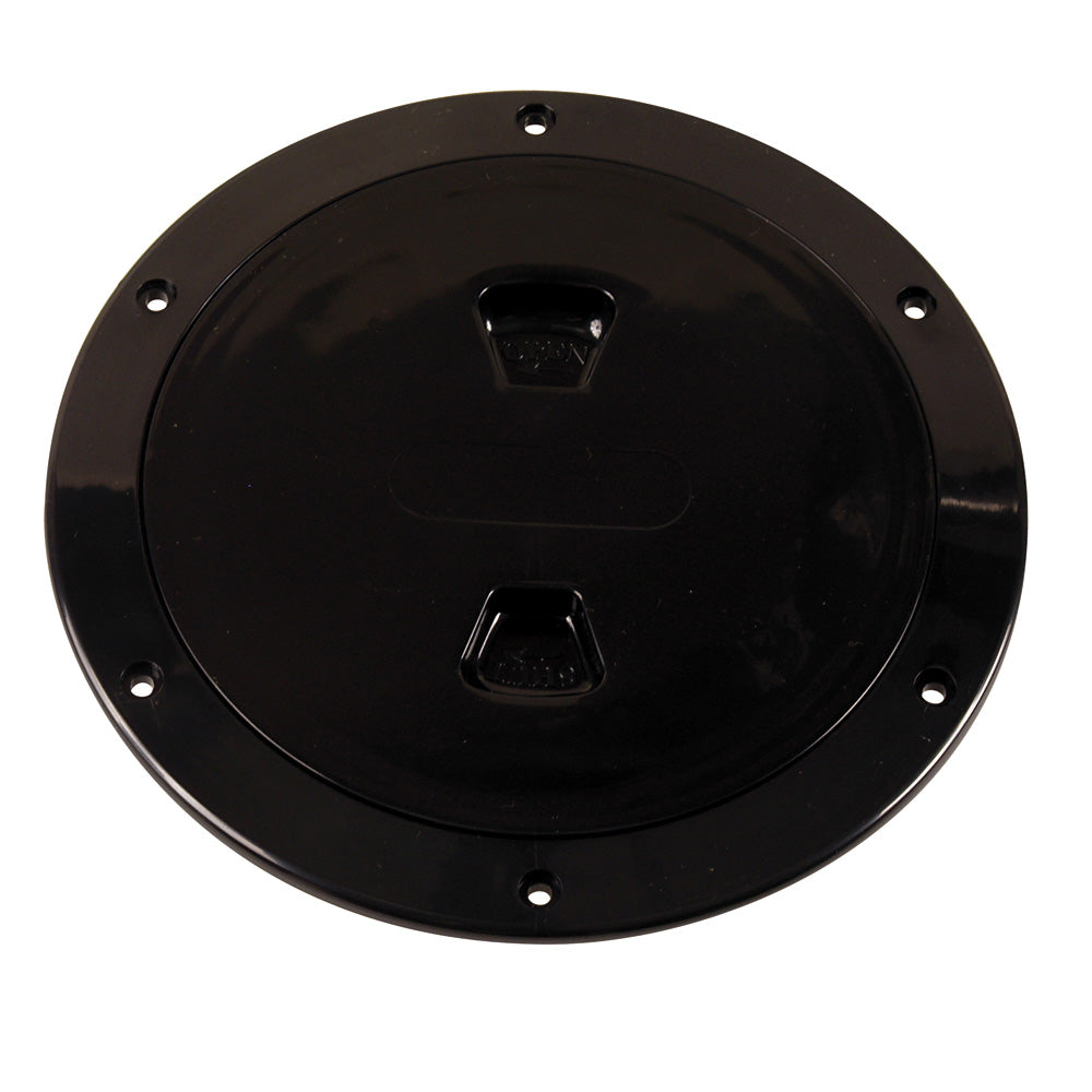 Beckson 6 Smooth Center ScrewOut Deck Plate  Black DP60B