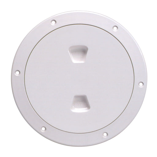 Beckson 6 Smooth Center ScrewOut Deck Plate  White DP60W