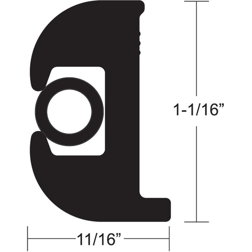 TACO Flex Vinyl Rub Rail Kit  Black wBlack Insert  70  1116 x 1116 V110809BBK702