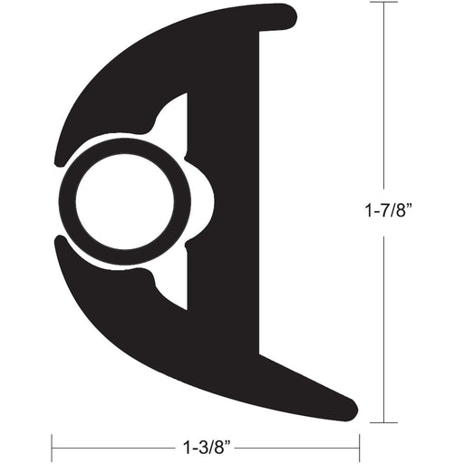 TACO Flex Vinyl Rub Rail Kit  Black wBlack Insert  50  178 X 138 V113426BBK502