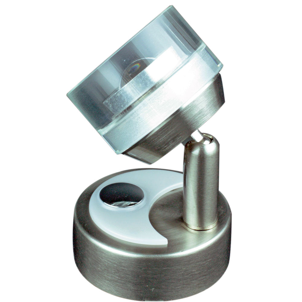 Lunasea Wall Mount LED Light w Round Glass Shade  Touch Dimming  Warm WhiteBrushed Nickel Finish LLB33SW81OT