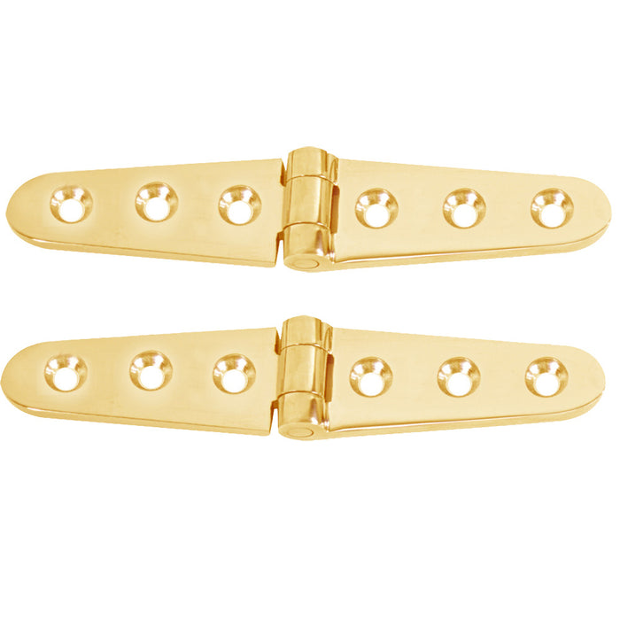 Whitecap Strap Hinge  Polished Brass  6 x 118  Pair S0605BC