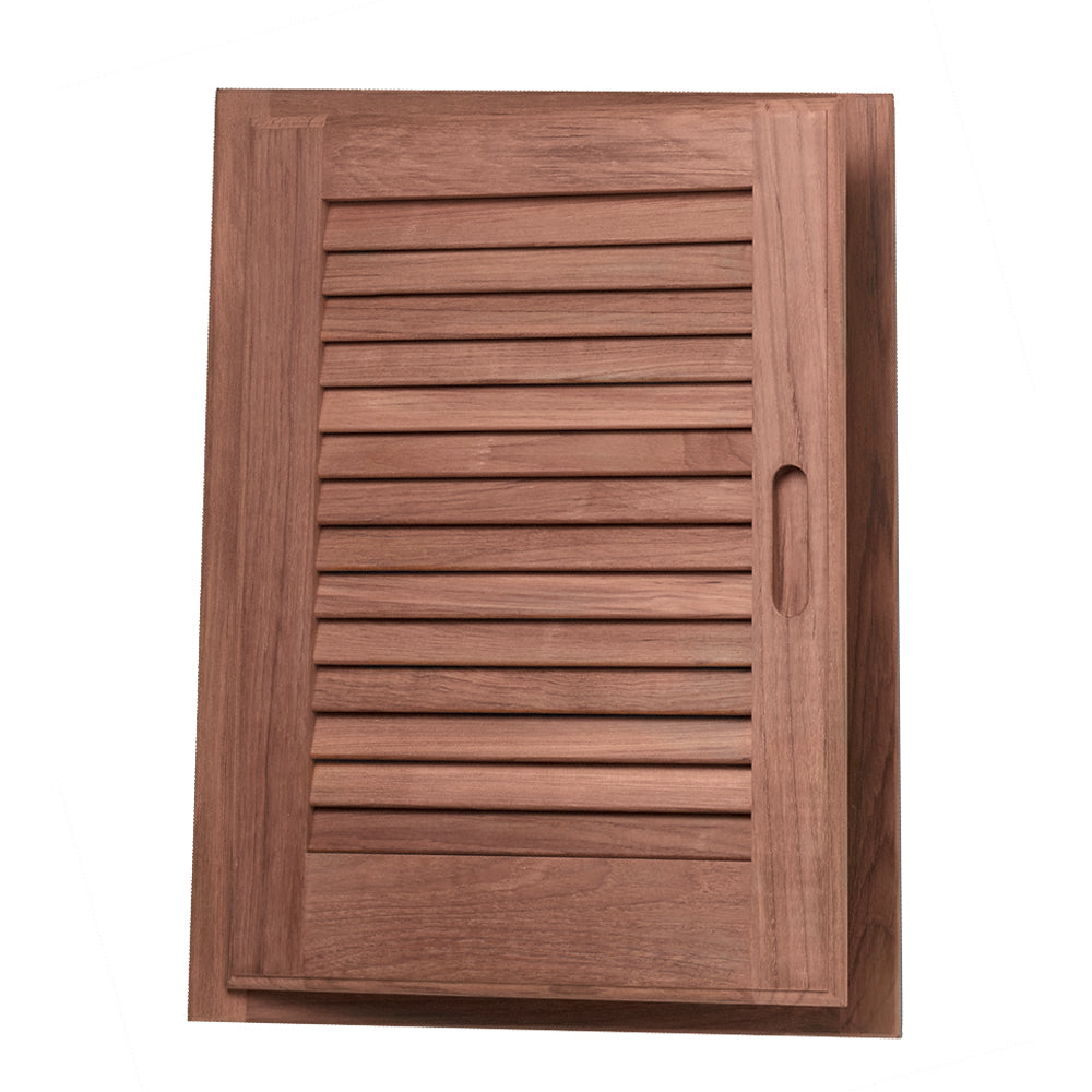 Whitecap Teak Louvered Door  Frame  Left Hand  15 x 20 60725