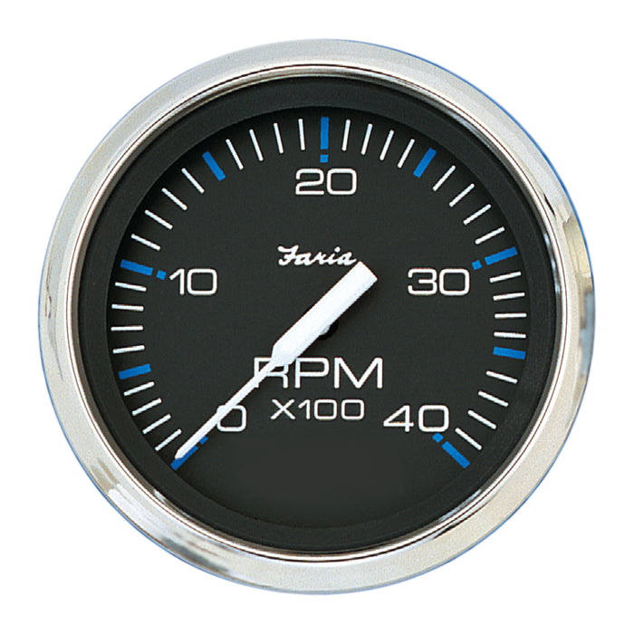 Faria Chesapeake Black 4 Tachometer  4000 RPM Diesel 33742