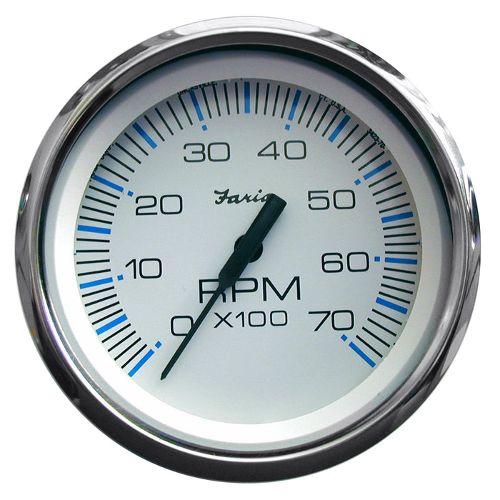 Faria Chesapeake White SS 4 Tachometer  7000 RPM Gas All Outboards 33817