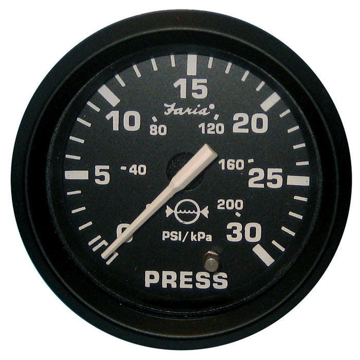 Faria Euro Black 2 Water Pressure Gauge 30 PSI 12810