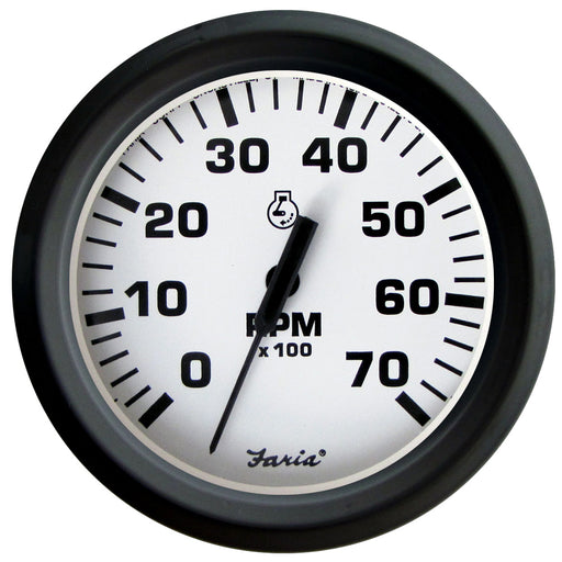 Faria Euro White 4 Tachometer 7000 RPM Gas Outboards 32905