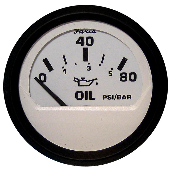 Faria Euro White 2 Oil Pressure Gauge 80 PSI 12902