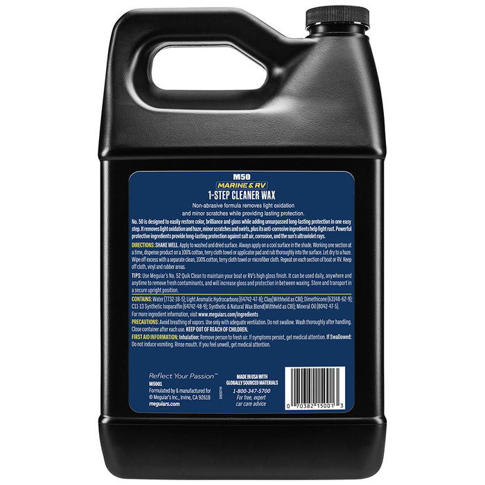 Meguiars 50 BoatRV Cleaner Wax  Liquid 1 Gallon M5001
