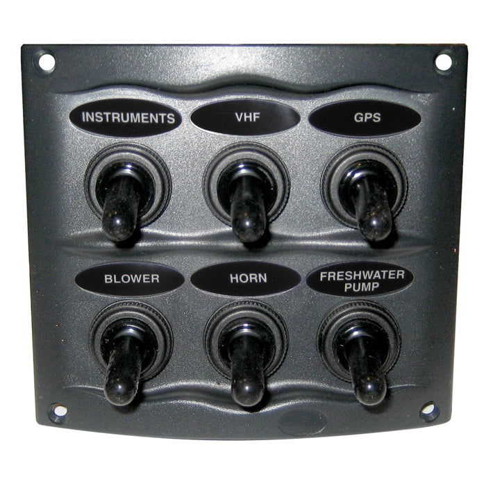 BEP Waterproof Panel  6 Switches  Grey 9006WP