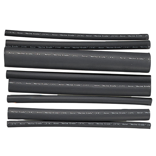 Ancor Adhesive Lined Heat Shrink Tubing  Assorted 8Pack 6 2020 AWG Black 301506